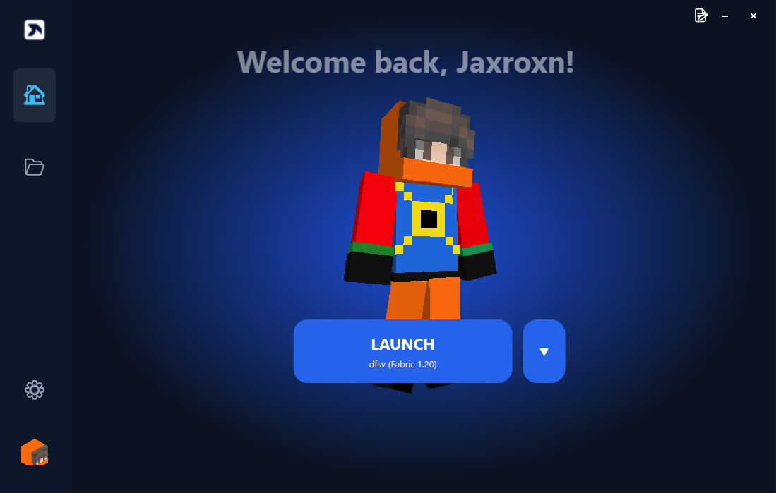 JaxClient launcher preview